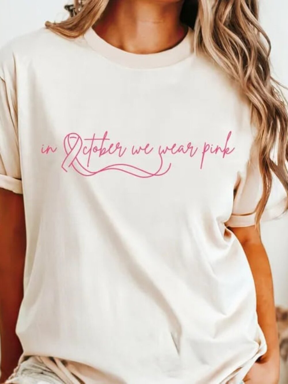 In October We Wear Pink Tshirt, Cancer Awareness Shirt Gift